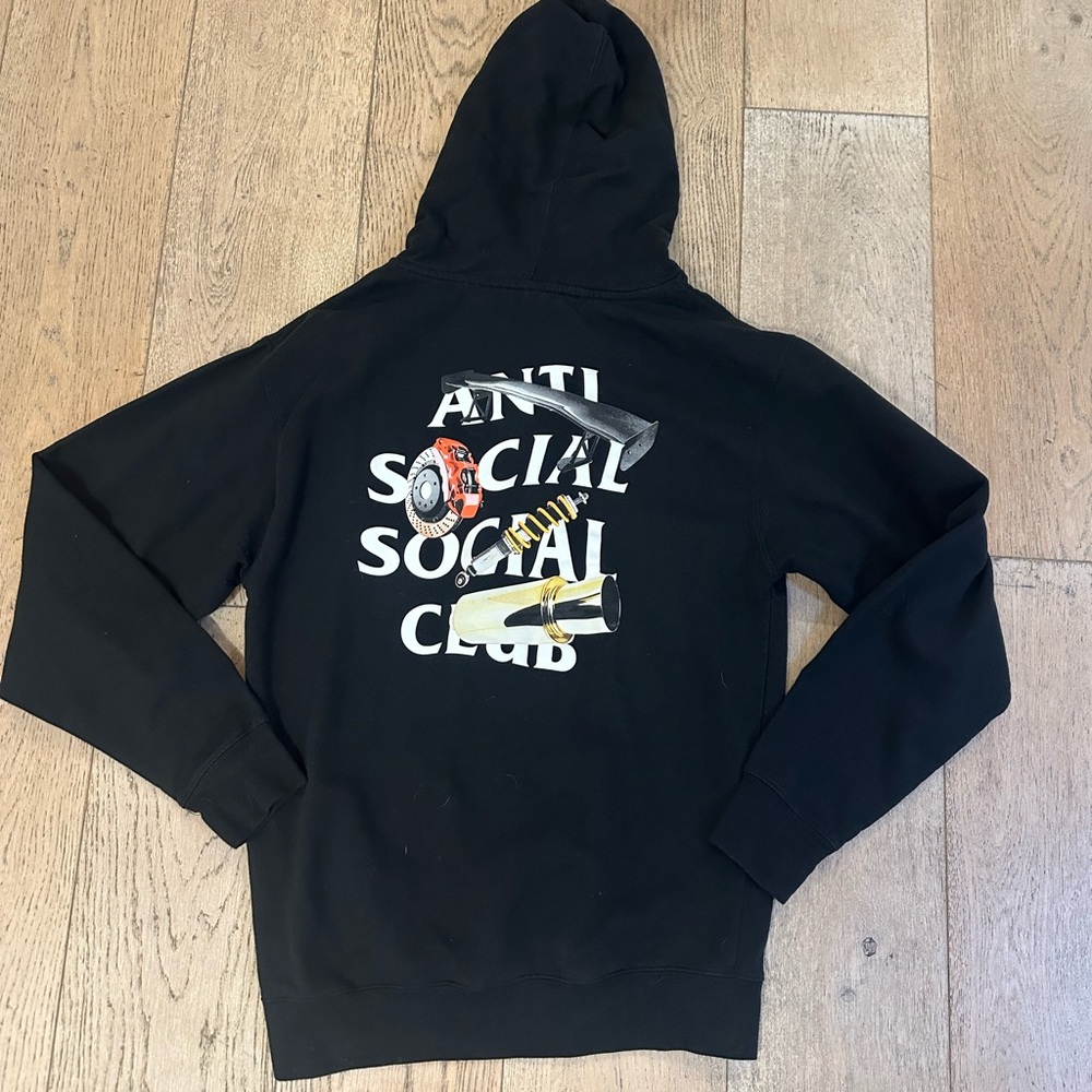 Anti Social Social Club Black Hoodie with Signature Logo Size M